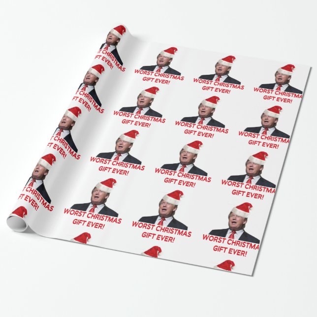 Trump, the worst Christmas gift ever! Wrapping Paper (Unrolled)