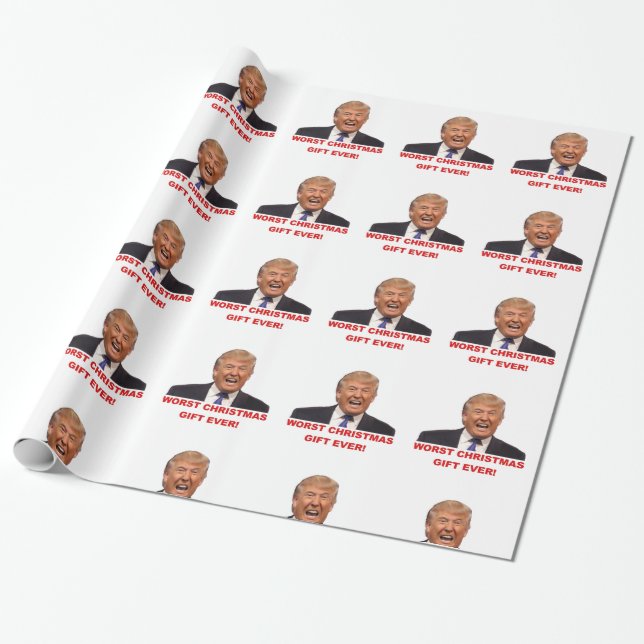 Trump, the worst Christmas gift ever! Wrapping Paper (Unrolled)