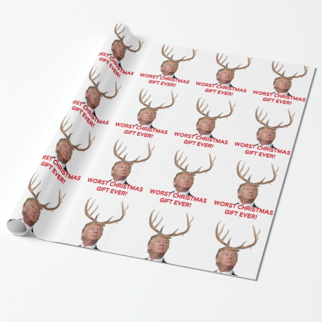 Trump, the worst Christmas gift ever! Wrapping Paper (Unrolled)