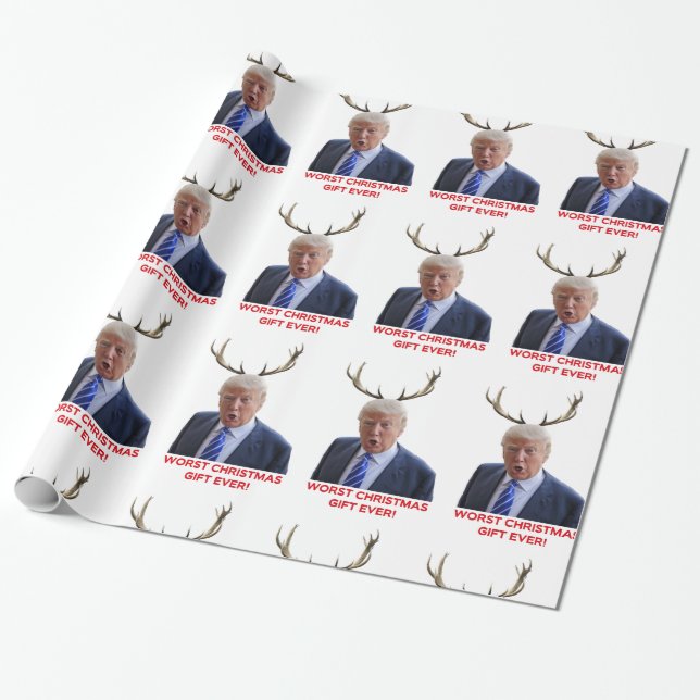 Trump, the worst Christmas gift ever! Wrapping Paper (Unrolled)