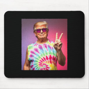 Trump Tie-dye Hippie Sungles – Funny Peace Symbol  Mouse Mat