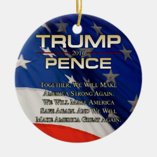 TRUMP TOGETHER WE WILL CERAMIC TREE DECORATION