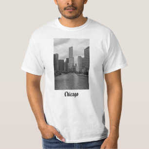 Trump Tower Chicago River Grayscale T-Shirt