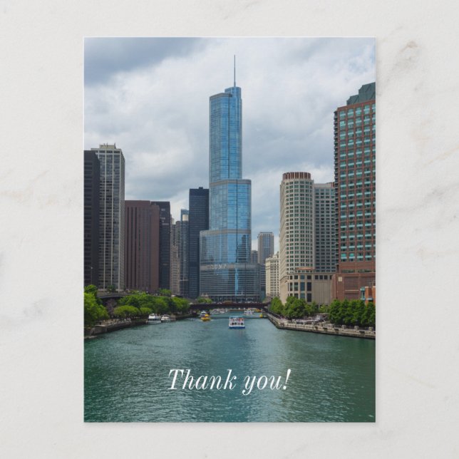 Trump Tower Chicago River Thank You Postcard (Front)