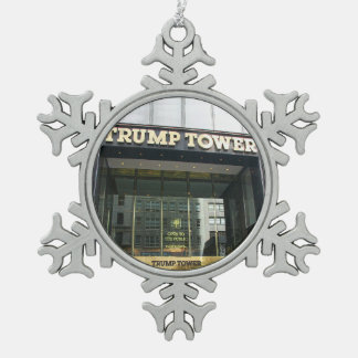 Trump Tower Snowflake Pewter Christmas Ornament