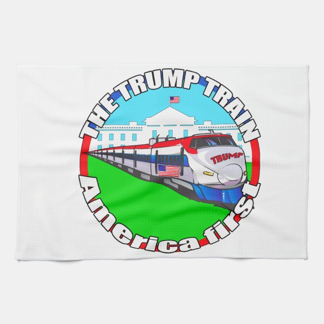 Trump Train America first Tea Towel (Horizontal)