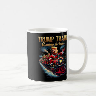 Trump Train Coming To Town Funny Christmas Santa C Coffee Mug