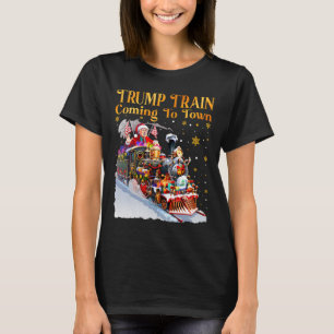 Trump Train Coming To Town Funny Christmas Santa C T-Shirt