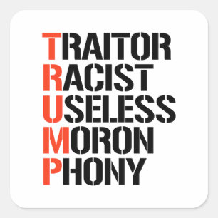 Trump Traitor Square Sticker