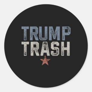 Trump Trash 2024 Grunge Vintage Garbyge For Trump  Classic Round Sticker