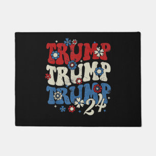 Trump Trump Trump 2024 Retro Doormat