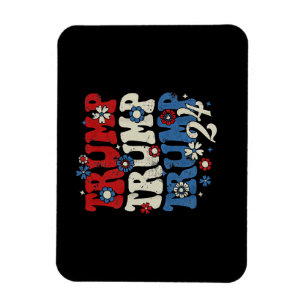 Trump Trump Trump 2024 Retro  Magnet