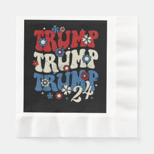 Trump Trump Trump 2024 Retro  Napkin