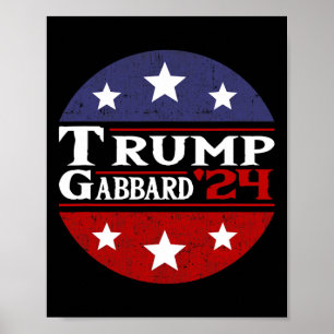Trump Tulsi Gabbard 2024 Conservative Us Flag Poster