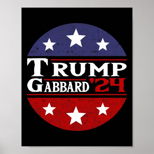 Trump Tulsi Gabbard 2024 Conservative Us Flag  Poster (Front)