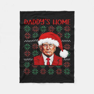 Trump Ugly Christmas Sweater Due To Inflation This Fleece Blanket