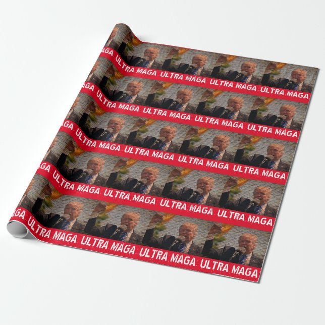  TRUMP ULTRA MAGA CHRISTMAS WRAPPING PAPER (Unrolled)