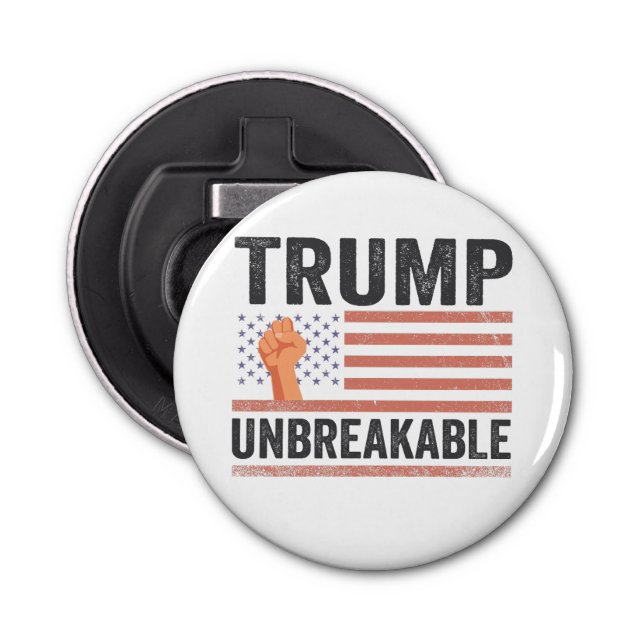Trump Unbreakable President Trump US Flag  Bottle Opener (Front)