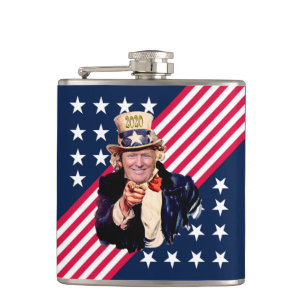 Trump/Uncle Sam Souvenir Commemorative Flask ~