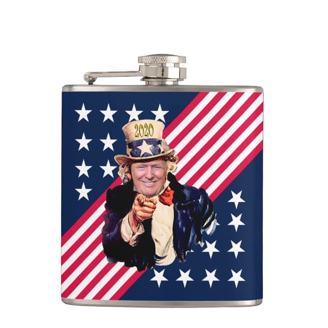 Trump/Uncle Sam Souvenir Commemorative Flask ~ (Front)