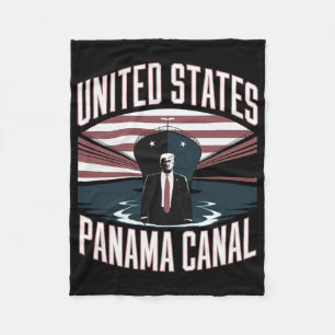 Trump United States Panama Canal 2025 We're Taking Fleece Blanket