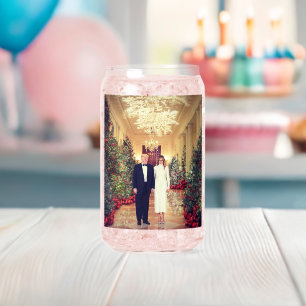 Trump US President White House Christmas  Can Glass