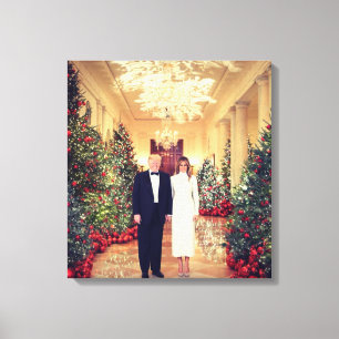 Trump US President White House Christmas  Canvas Print