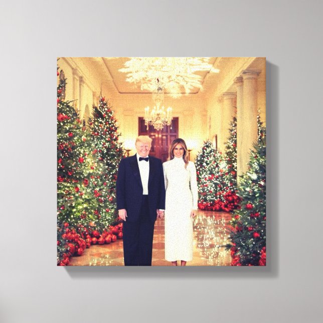 Trump US President White House Christmas Canvas Print (Front)