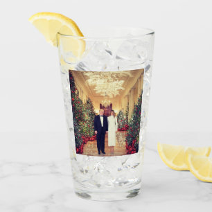Trump US President White House Christmas  Glass