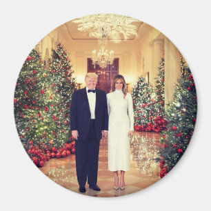 Trump US President White House Christmas Magnet