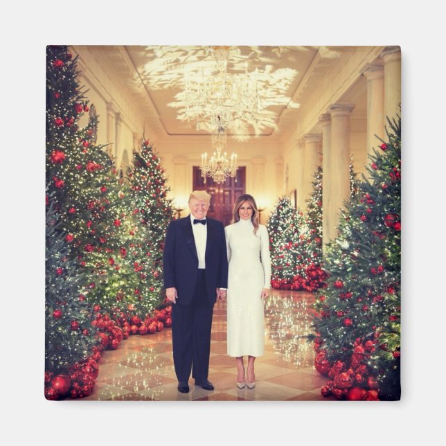 Trump US President White House Christmas  Magnet (Front)