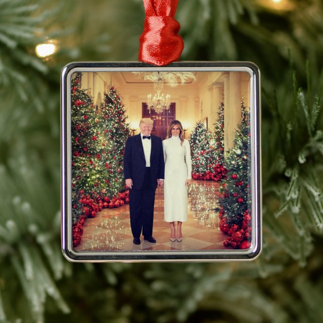 Trump US President White House Christmas  Metal Tree Decoration (Tree)