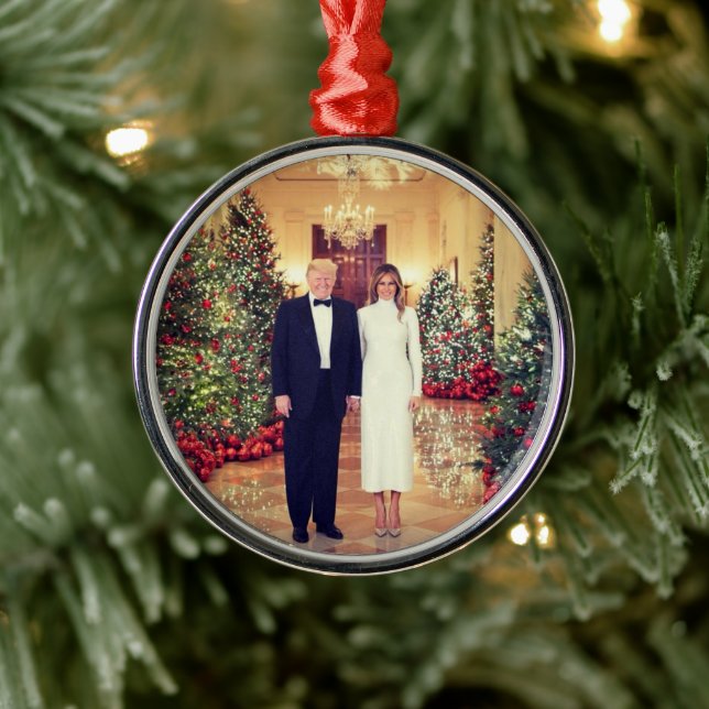Trump US President White House Christmas  Metal Tree Decoration (Tree)