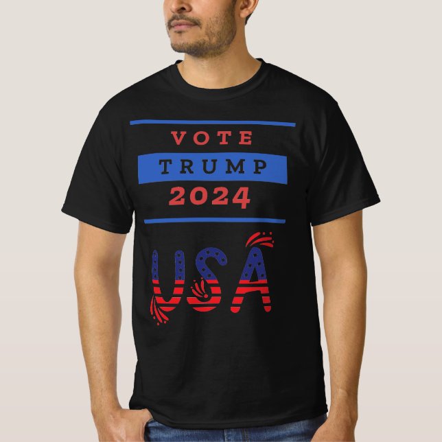 Trump USA 2024 blk T-Shirt (Front)