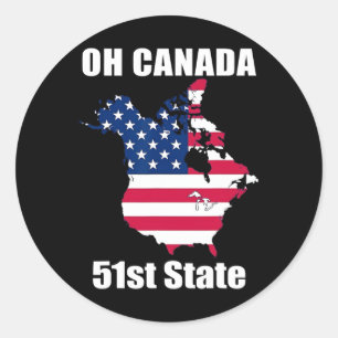 Trump Usa Canada Funny 51st State Classic Round Sticker