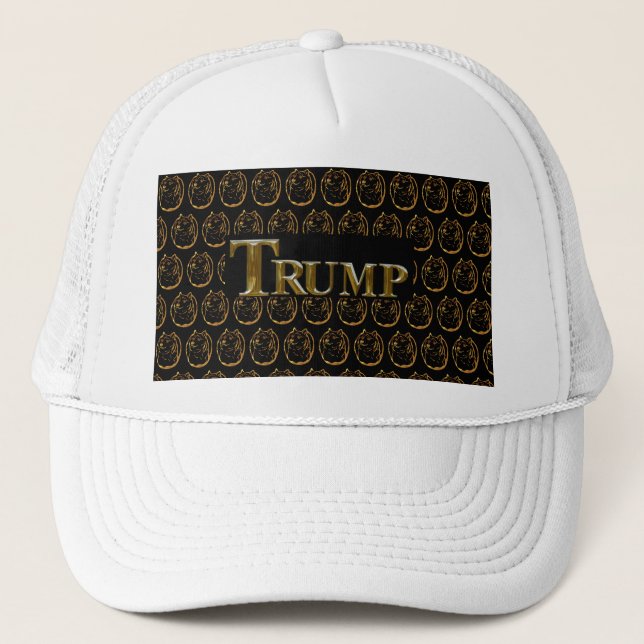 TRUMP USA  GOLD  TRUCKER HAT (Front)