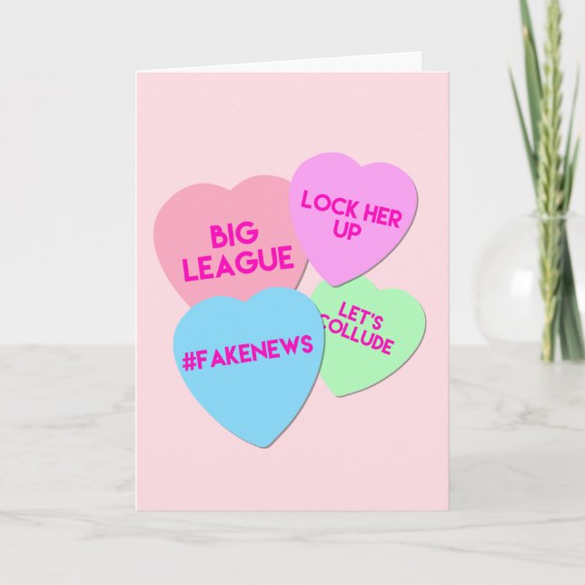 Trump Valentine Trumpism Candy Hearts Holiday Card (Front)