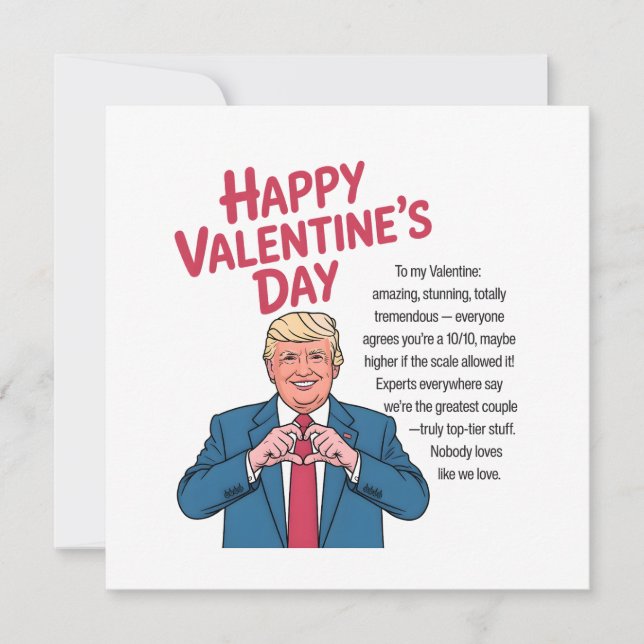 Trump Valentine's Day  Holiday Card (Front)