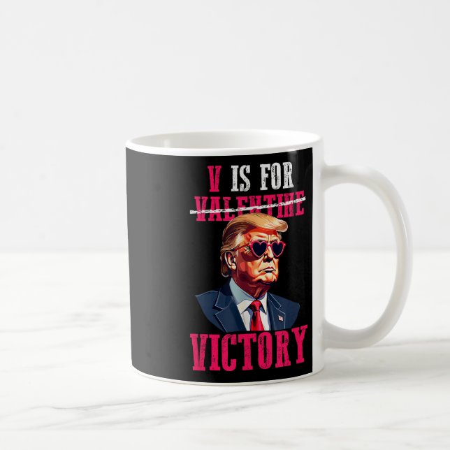 Trump Valentines Day V Is For Victory Trump Coffee Mug (Right)