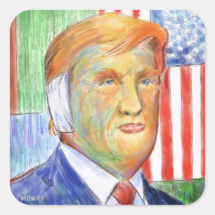 Trump Van Gogh Square Sticker