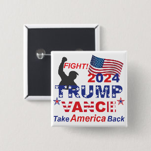 TRUMP VANCE 2024 15 CM SQUARE BADGE
