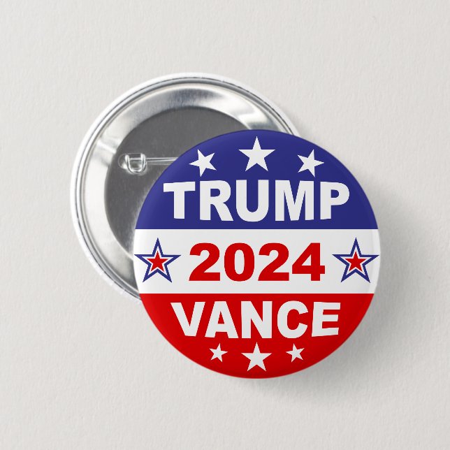 TRUMP VANCE 2024 6 CM ROUND BADGE (Front & Back)