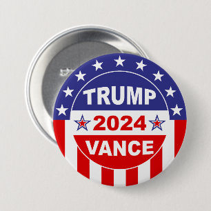 TRUMP VANCE 2024 7.5 CM ROUND BADGE
