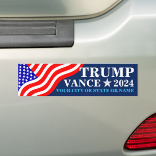 Trump Vance 2024 American Flag Cool Personalised Bumper Sticker