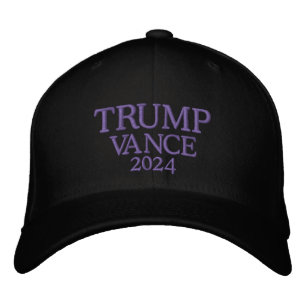 Trump Vance 2024 Black Embroidered Hat