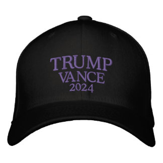 Trump Vance 2024 Black Embroidered Hat