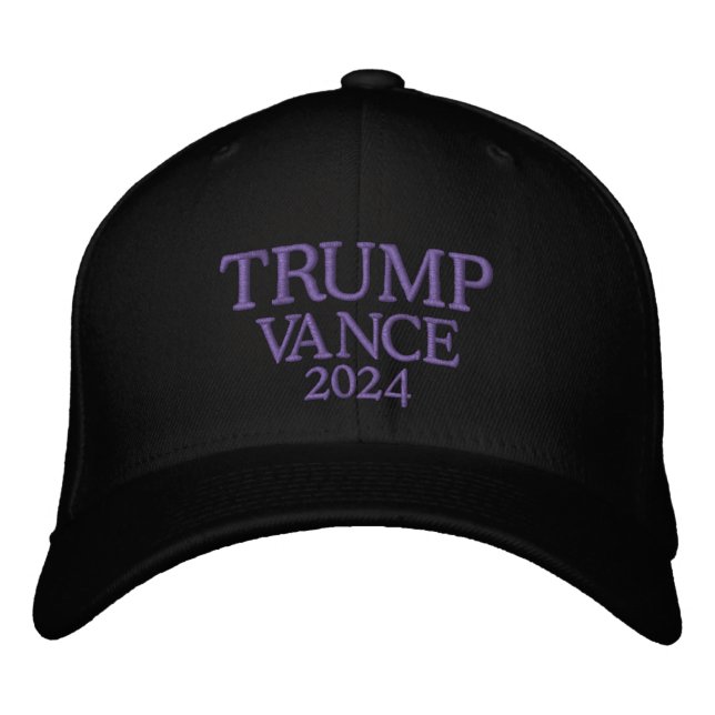 Trump Vance 2024 Black Embroidered Hat (Front)