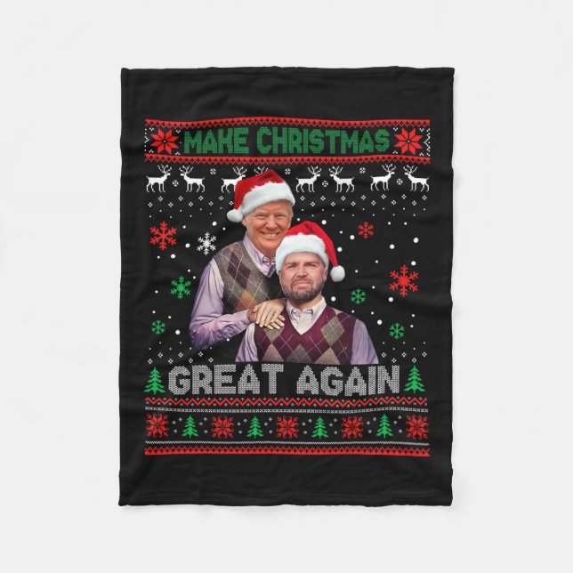 Trump Vance 2024 Brothers Funny Parody Trump Vance Fleece Blanket (Front)