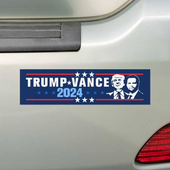 Trump Vance 2024 Bumper Sticker (On Car)
