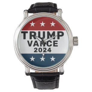 Trump Vance 2024 Classic Star Pinback Watch